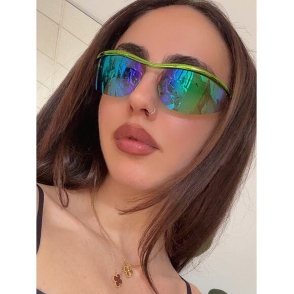 NEW Bottega Veneta BV1174S Green Mirror Mask Sunglasses main image 2